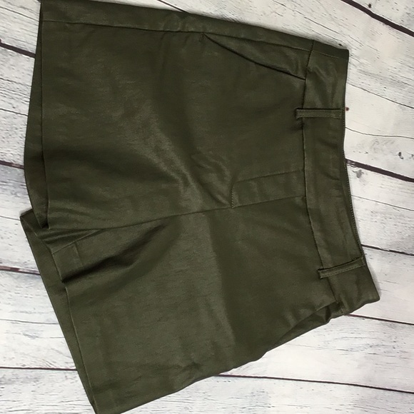 I Love Tyler Madison Leather-look Shorts in Olive - Picture 1 of 7